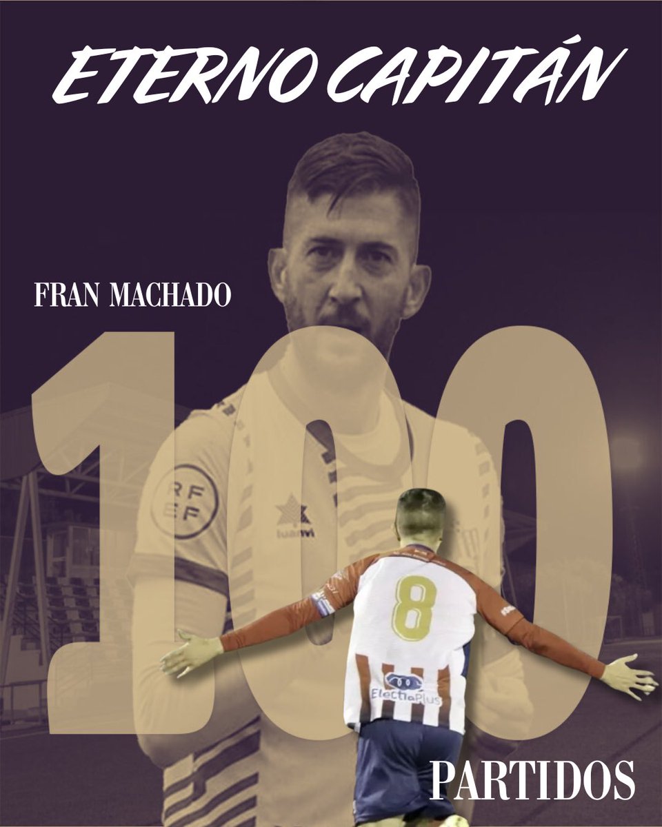 𝟏𝟎𝟎 𝐩𝐚𝐫𝐭𝐢𝐝𝐨𝐬 🕺🏽

Con el partido disputado hoy en La Victoria, nuestro eterno capitán, Fran Machado, alcanza los 100 partidos disputados defendiendo el escudo del Arenas de Armilla CyD.