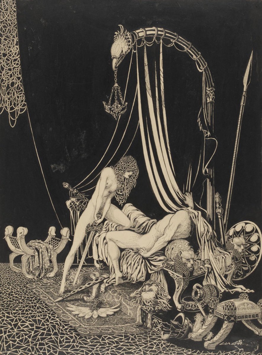 xe0_xeo's tweet photo. Judith slaying Holofernes - Harry Clarke https://t.co/t7mMKjyk79