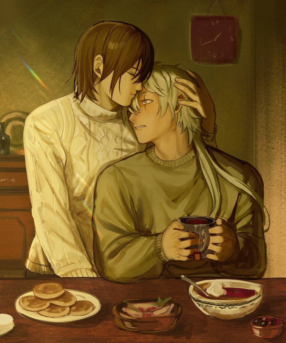 Lenthesealion's tweet image. #FYL25ShipWeek day 4

- [1:43 PM] 🥞☕️

#Fyolai #bsd #bsdfanart