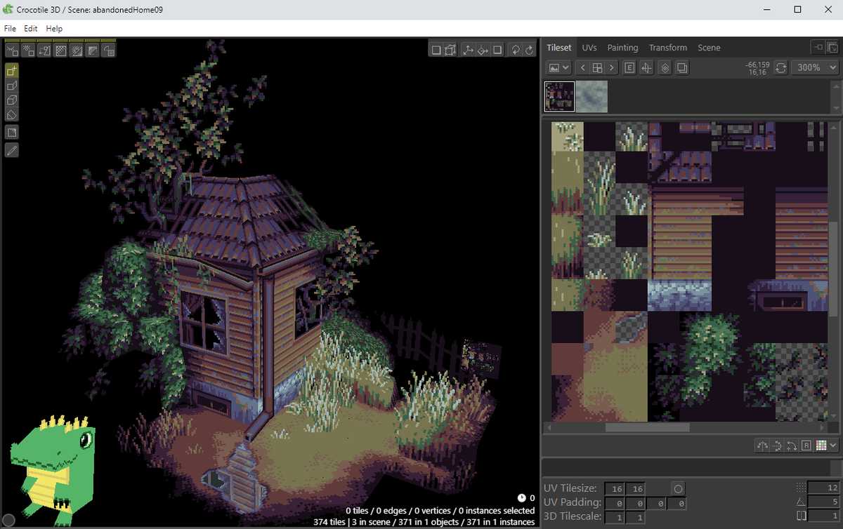 Crocotile3D's tweet photo. Version 2.5.1 of Crocotile 3d is now available!
🐊https://t.co/FrZhnDwDMn

✔ Crocotile is a tile-based #lowpoly 3d modeling editor.
✔ Great for #pixelart , tilesets, low res , retro graphics
✔ Make environments, models, objects for your #indiegame #gamedev https://t.co/5NTOJ279iK