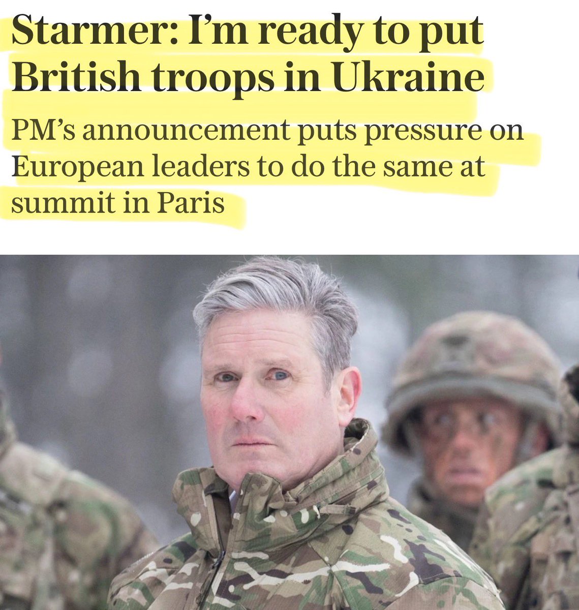 🚨WAR - Starmer says he’s ready to send your children to die in a war over rare earth, in a territory you don’t care about.

He will never have my boys for his meat grinder. 

This is not a war to protect our shores, our people or our values.

he can’t be bothered to do that 🚨