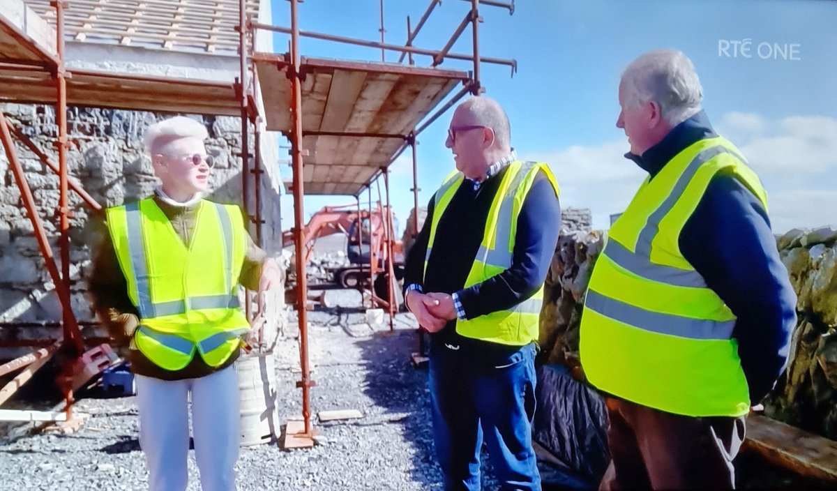 xantia8's tweet photo. @ArchitectHugh is so charming with creative Ivan. John the builder is so patient. Good grief a climbing wall plus a swing. The moving in date is constantly changing. The #Burren has glorious plant life. @RTEOne #BiodiversityIreland
#TheGreatHouseRevival https://t.co/rCed2X4YU8