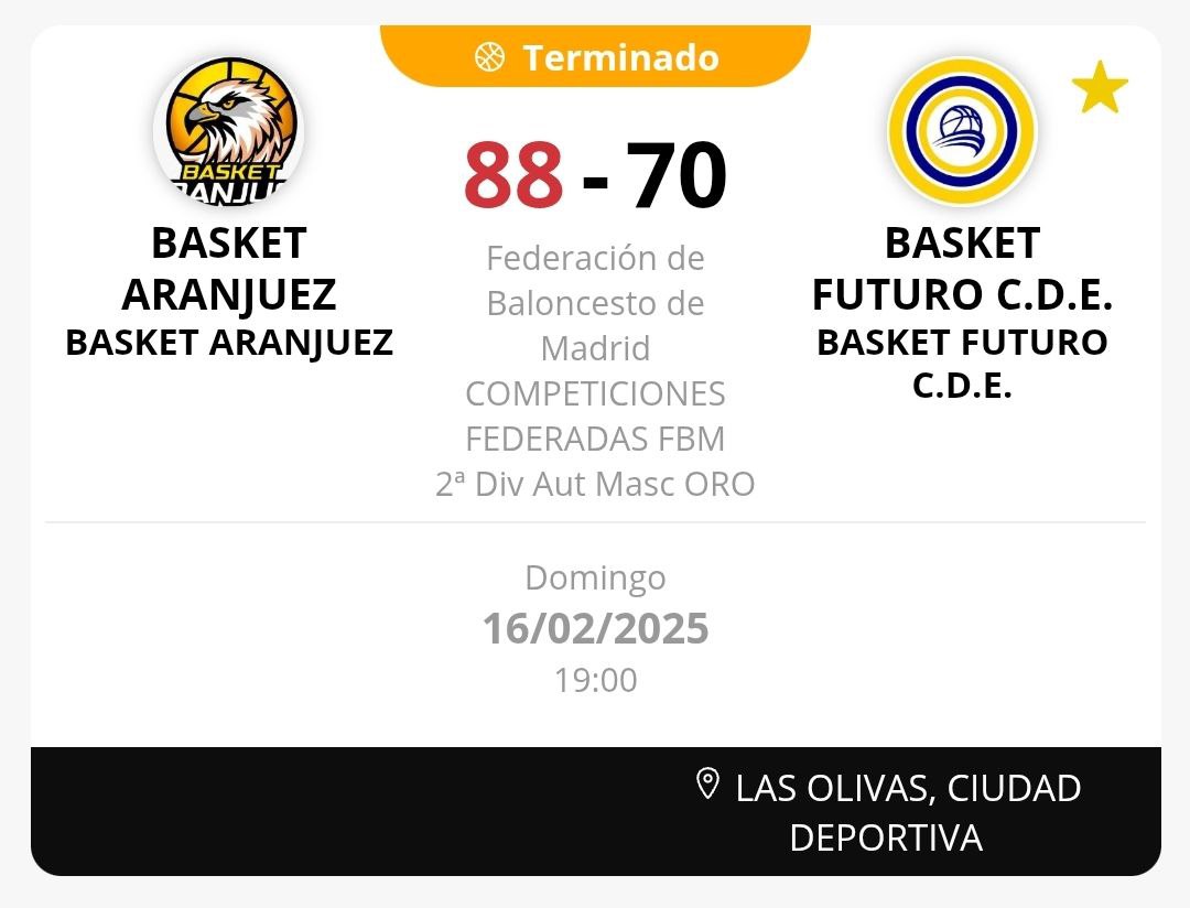 BasketAranjuez's tweet photo. ⚪⚫ Victoria del #SenMascA en casa ante @FuturoBasket. #Kike: "Impecable Victoria. Enorme trabajo de TODOS los jugadores." 
Por cierto, deseamos que la lesión de un jugador rival no sea nada importante. ¡Ánimo! https://t.co/ZaimK6ashf