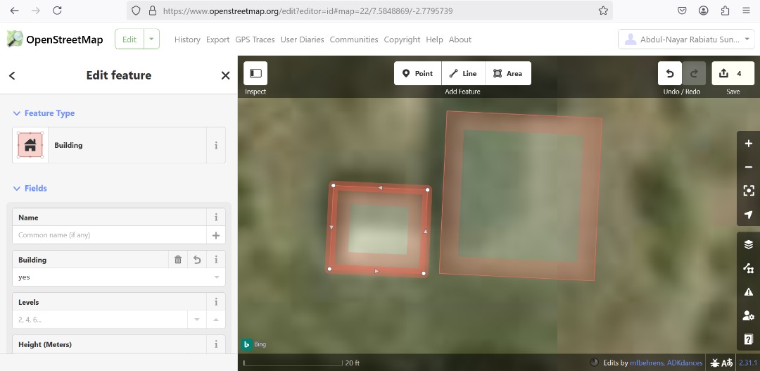 _Hijab_Girl1's tweet image. Day 16 of 28 days Mapping Challenge 
Mapped buildings using id editor 
@OSMGhana 
#28DaysMapping Challenge #OSM #MapWithLove #MapChallenge #28for28 #OSMGhana