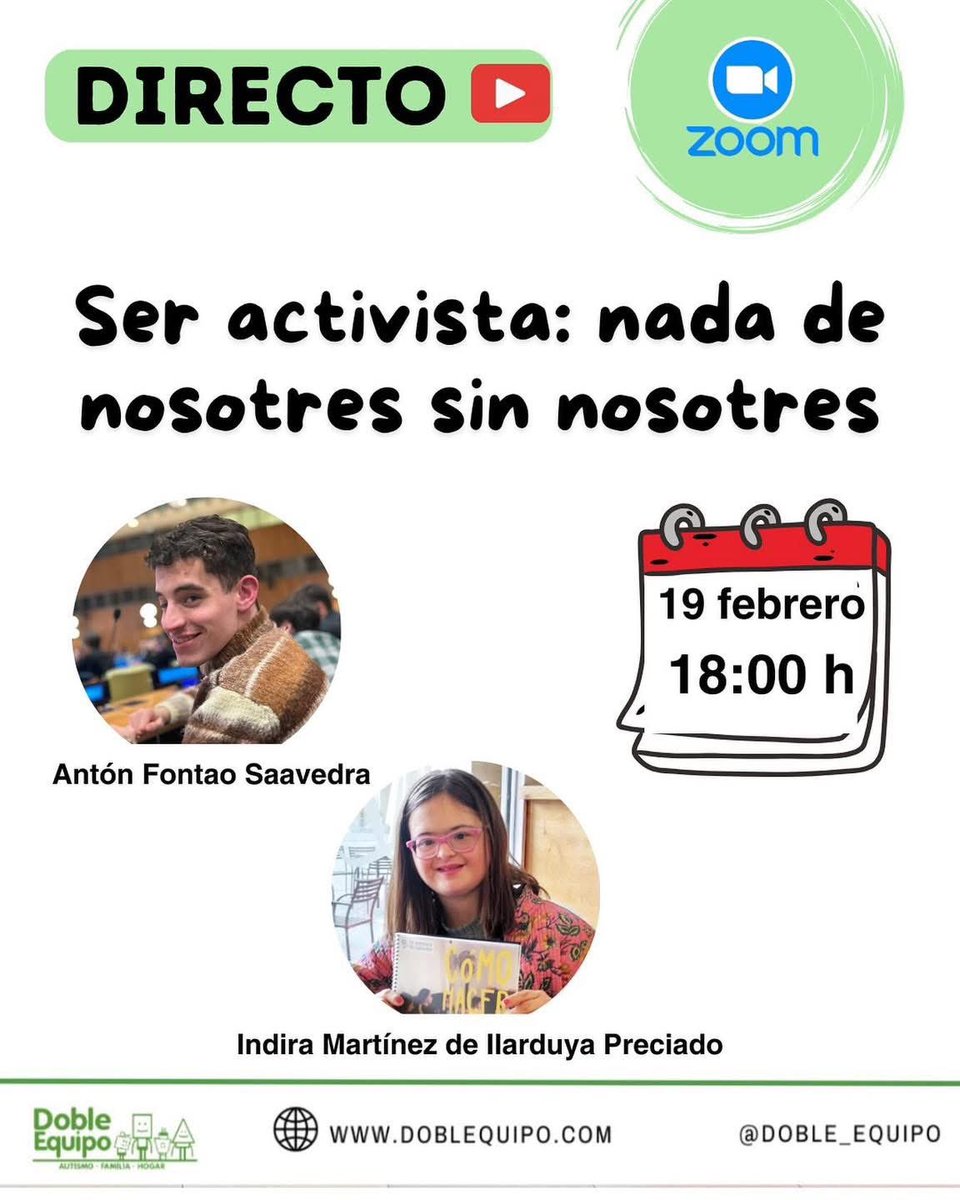 Indira y Anton serán los protagonistas del próximo directo de Doble Equipo.

No puedo estar más emocionada (como madre pero, sobre todo, como activista) al ver cómo se están convirtiendo para otros niños y niñas en los referentes que a ellos les faltaron

dobleequipovalencia.com/curso/directos