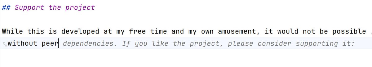 Daily reminder to thank your peer dependencies. Thank you, Copilot.