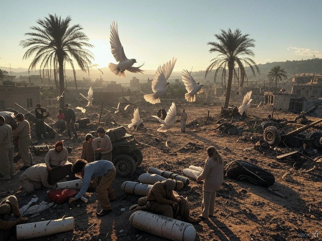 Same doves, but war has left its mark