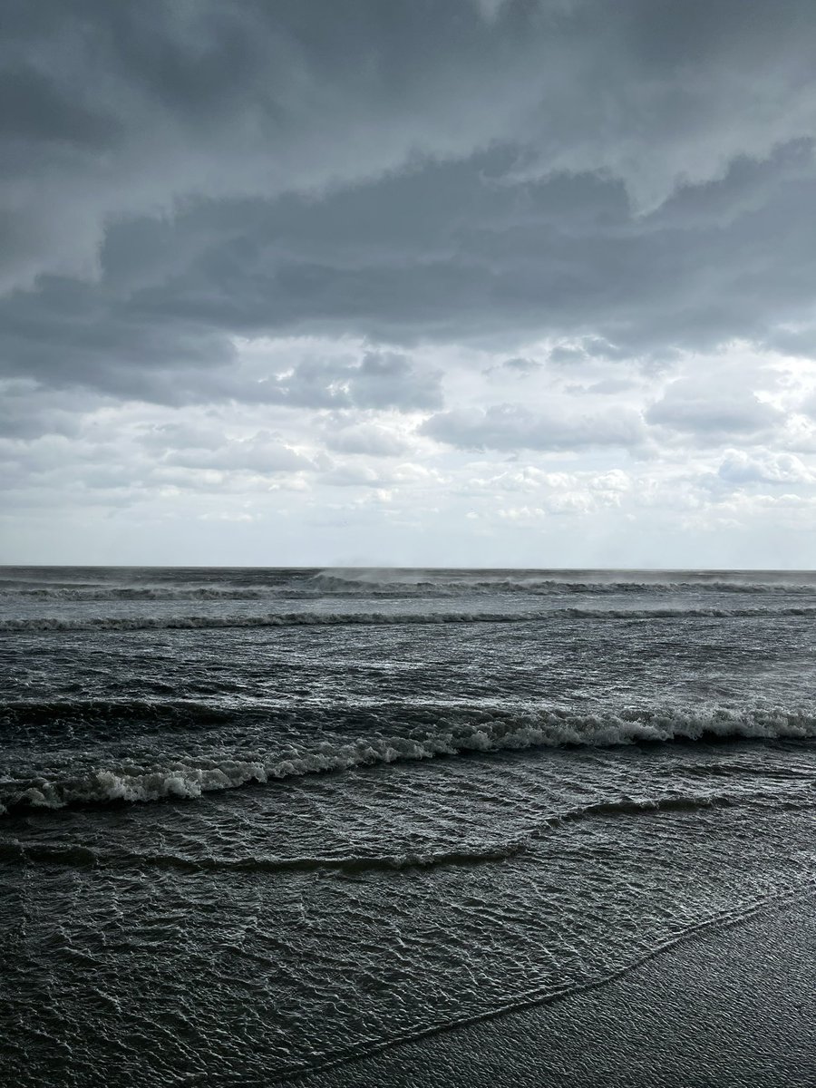 The beach looked like a black and white photo today.