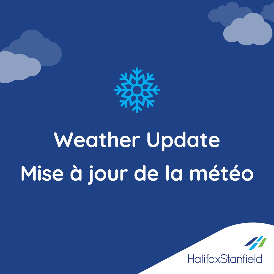 The winter storm is causing several delays and cancellations. 

Confirm your flight status with your airline or by visiting halifaxstanfield.ca before coming to the airport.