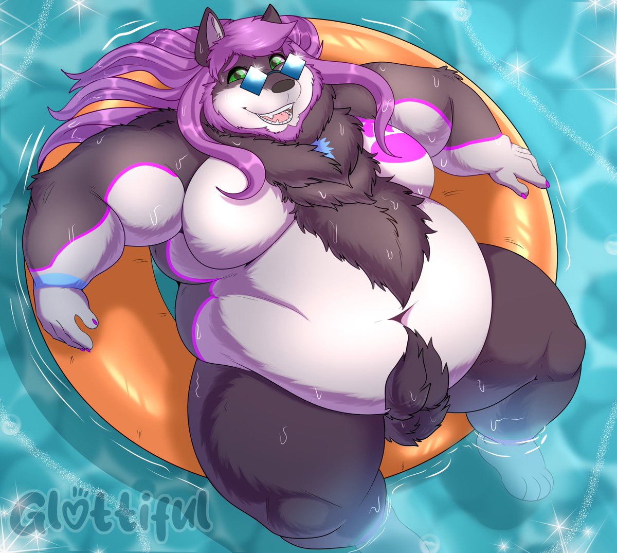 glottiful's tweet image. In the pool - [YCH]
Many thanks to @ChromeSilverpaw for the opportunity