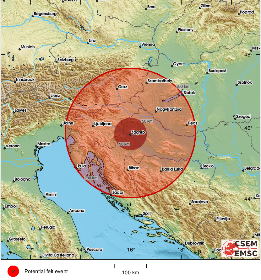 #Earthquake (#potres) possibly felt 33 sec ago in #Croatia. Felt it? Tell us via:
📱m.emsc.eu/#app
🌐m.emsc.eu
🖥emsc-csem.org
⚠ Automatic crowdsourced detection, not seismically verified yet. More info soon!