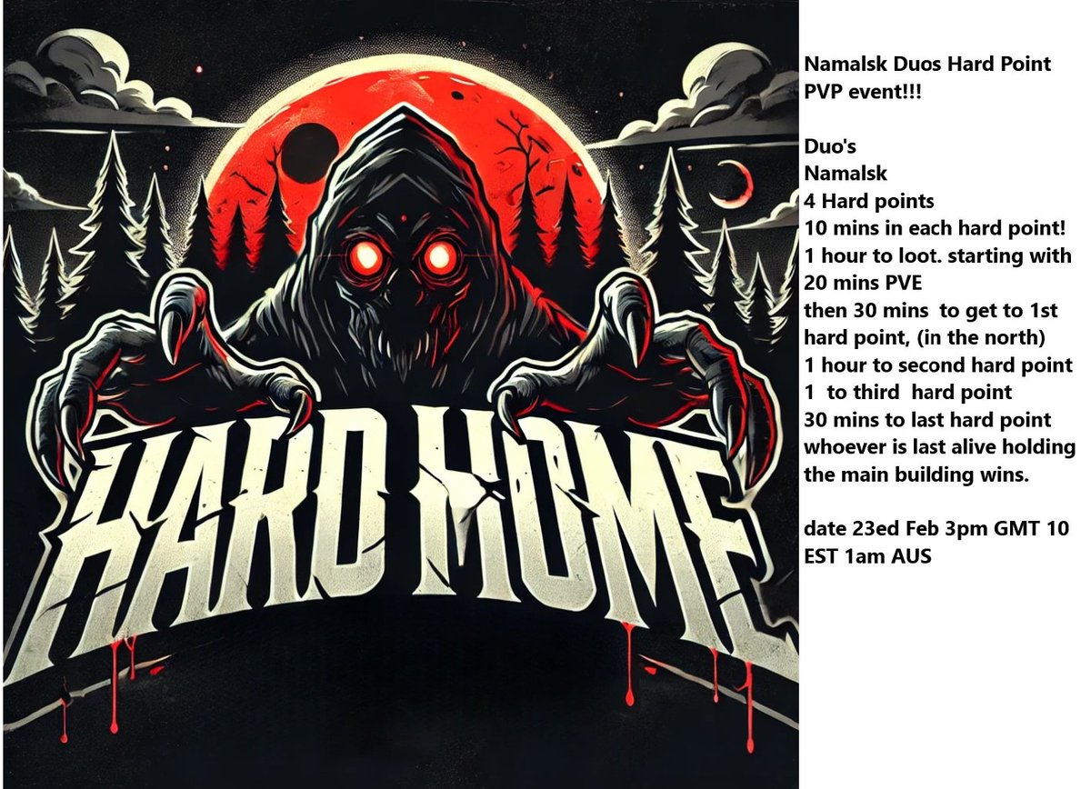 GamingOgt's tweet photo. next sunday We are hosting another event on Hard Home Event server ! still time to get you duo team in ,and come join the action ! Sign ups are in the new and improved Hard Home Discord https://t.co/OX7EwAPimm https://t.co/8N64DrJEue