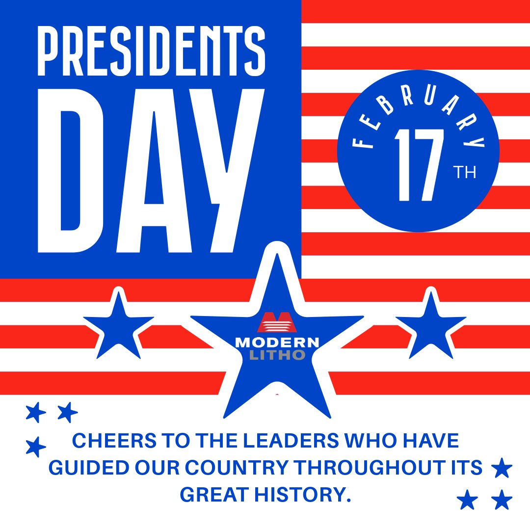A reminder that our offices and production facilities will be closed on Monday, February 17 in honor of Presidents Day.