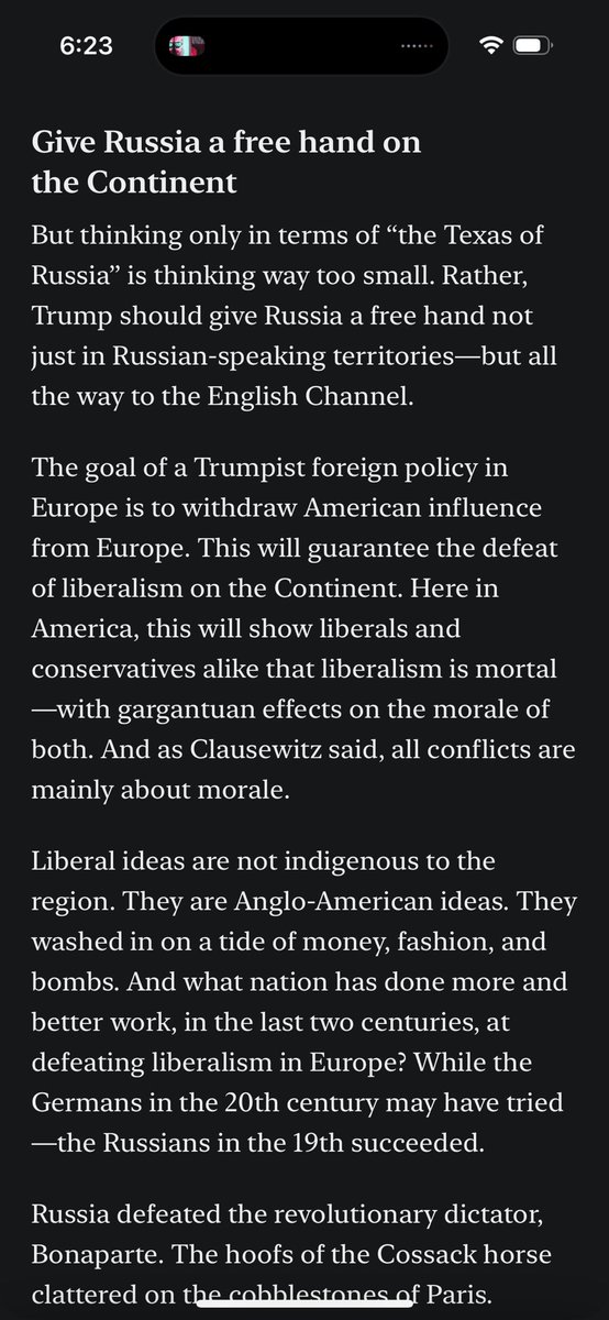 Curtis Yarvin believes the US should surrender Europe to Russia. Remember, this is the fellow funded and backed by those tech billionaire “job creators” close to Trump.
