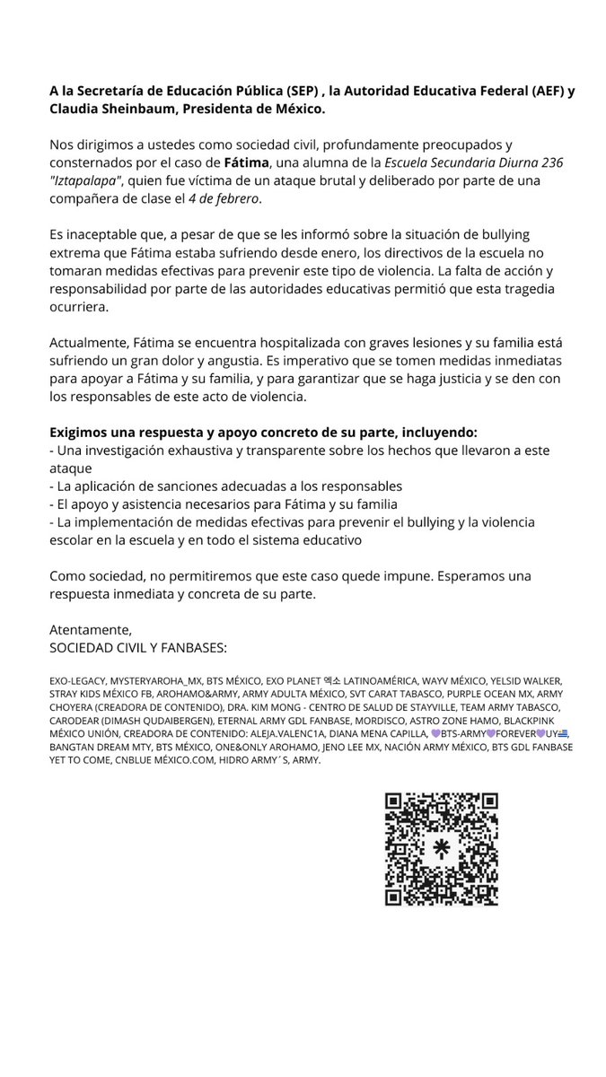 exo_legacy's tweet photo. BASTA DE IGNORAR! ESTE CASO NO PUEDE QUEDARSE IMPUNE #JUSTICIAPARAFATIMA  @Claudiashein @SEP_mx @Alc_Iztapalapa https://t.co/izubIVqmRZ