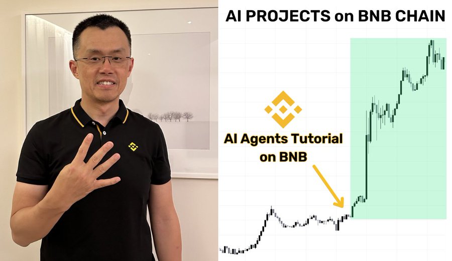CZ 将在 BNB 链上推出 AI Season 

少数 AI 代币将很快在币安上市，新产品发布几天可上涨 10-100 倍 

 🧵 : 这是我目前列出的 7 个最有前途的人工智能项目👇👇