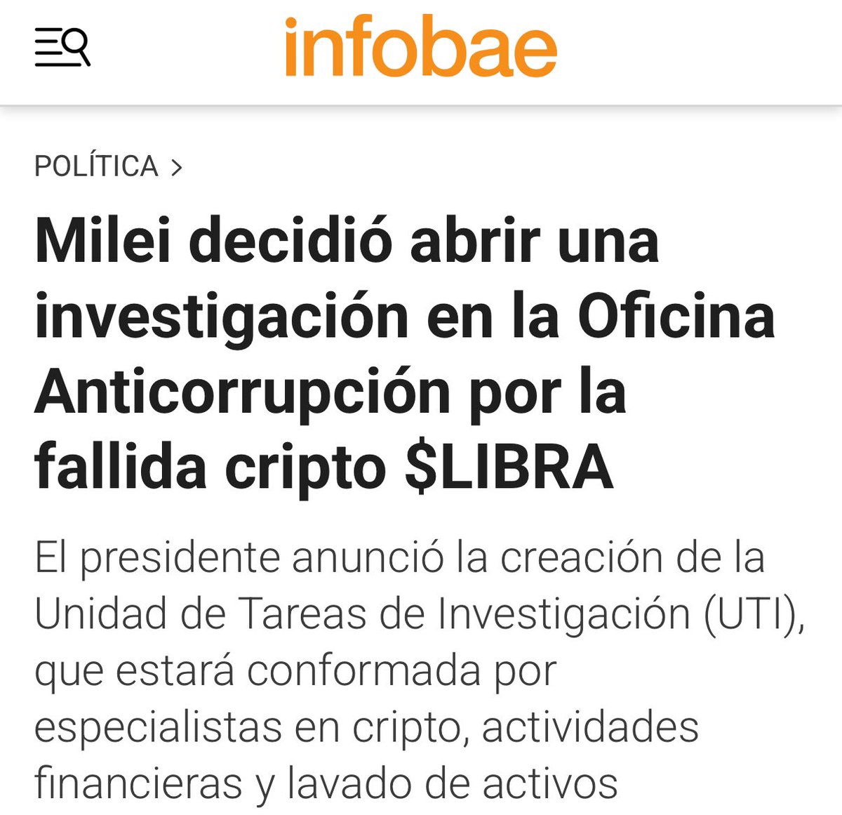 Otra farsa. 
Que el presidente ordene la intervención de la oficina anticorrupción en caso de la estafa $LIBRA para determinar responsabilidades no es serio.

Fue el propio Milei quien degradó al organismo quitándole autonomía.

Existen numerosas propuestas y proyectos de ley -