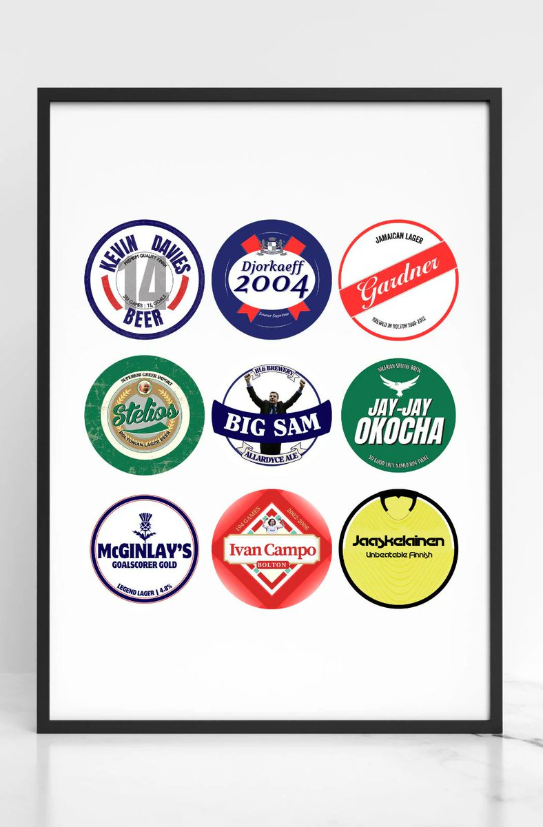 Burnden Aces (@burndenaces) on Twitter photo We've teamed up with <a href="/postnbar/">Post And Bar</a> to give away #BWFC 'Icons' beer mat prints to 3x followers. The A4 print celebrates Bolton legends including Jay-Jay, Big Sam, Stelios and more. To enter, just retweet this post and follow <a href="/postnbar/">Post And Bar</a>.
You can also buy here:
postandbar.com/products/boltoโฆ We've teamed up with <a href="/postnbar/">Post And Bar</a> to give away #BWFC 'Icons' beer mat prints to 3x followers. The A4 print celebrates Bolton legends including Jay-Jay, Big Sam, Stelios and more. To enter, just retweet this post and follow <a href="/postnbar/">Post And Bar</a>.
You can also buy here:
postandbar.com/products/boltoโฆ