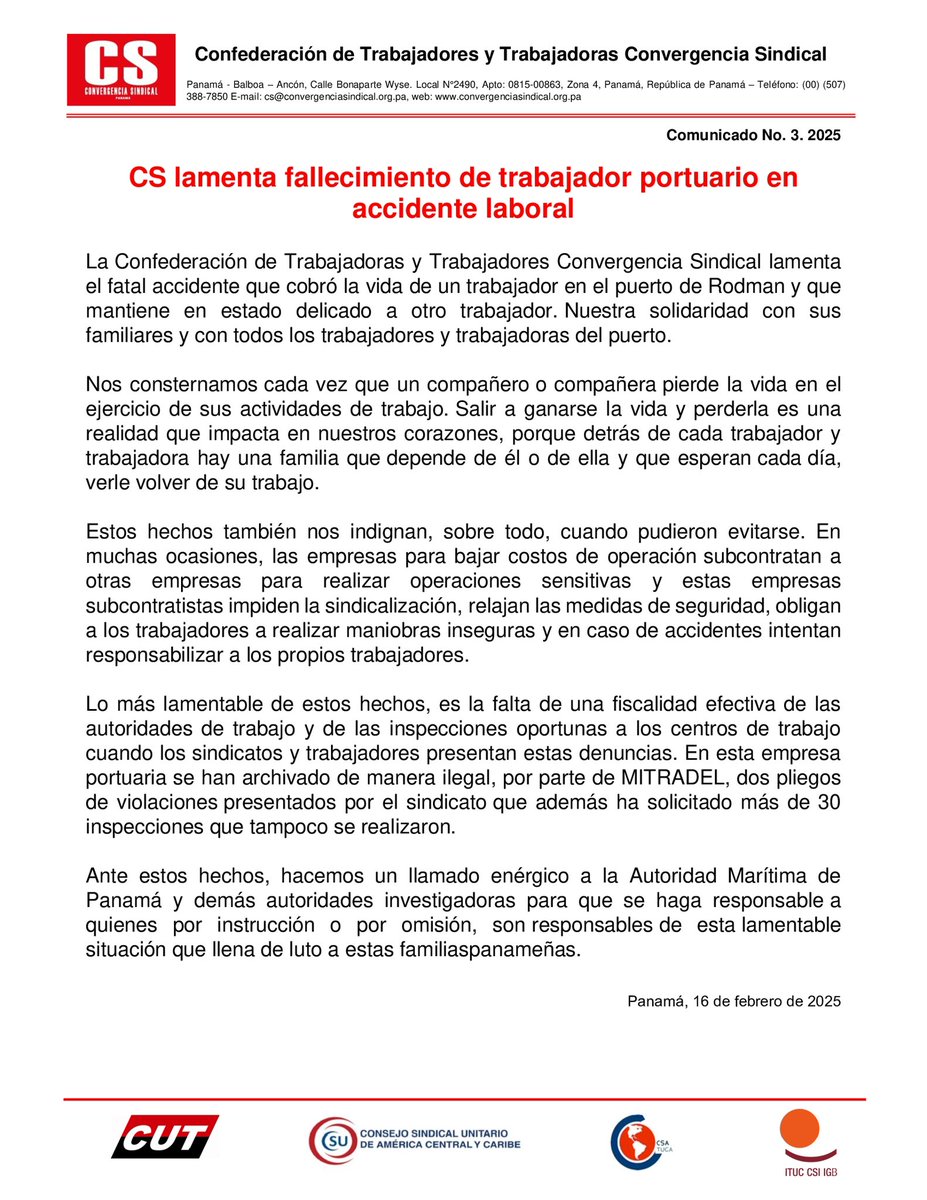Confederación Convergencia Sindical tweet media