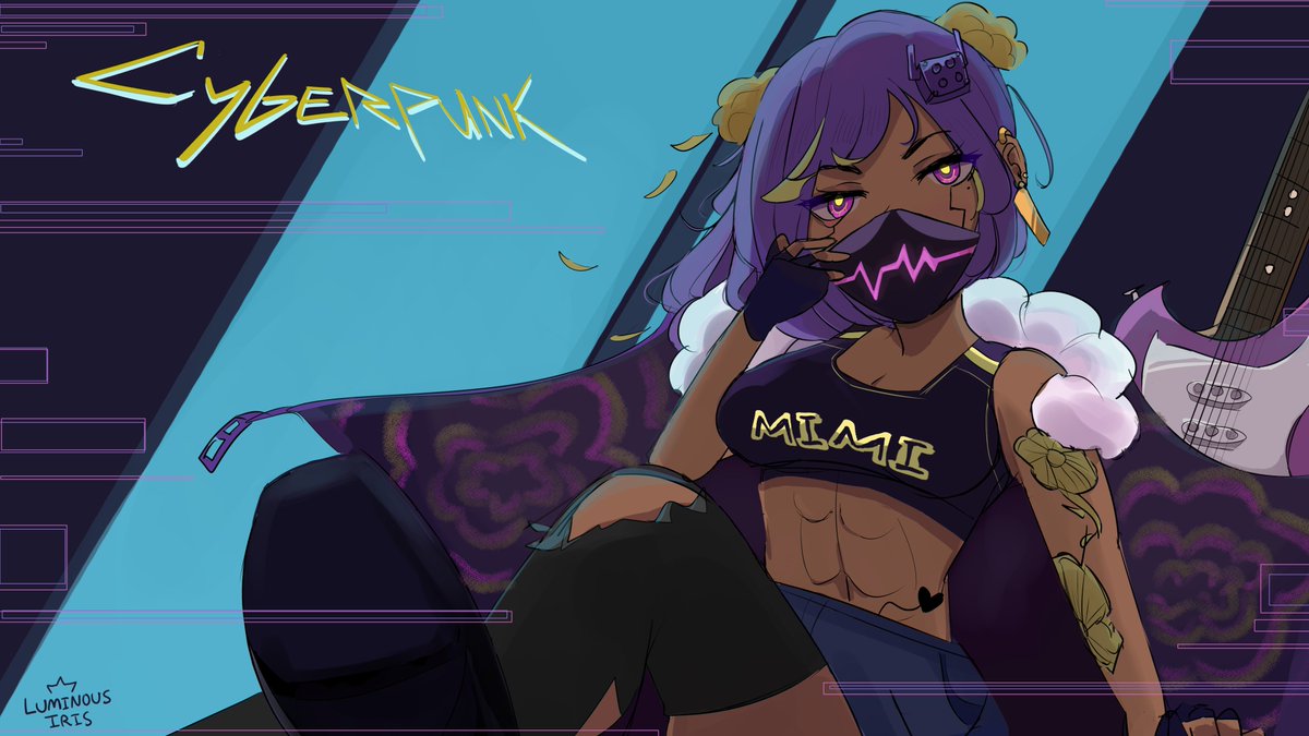 LuminousIris's tweet image. A new oc I been working on for a ttrpg called Cyberpunk Red! Excited to play!
