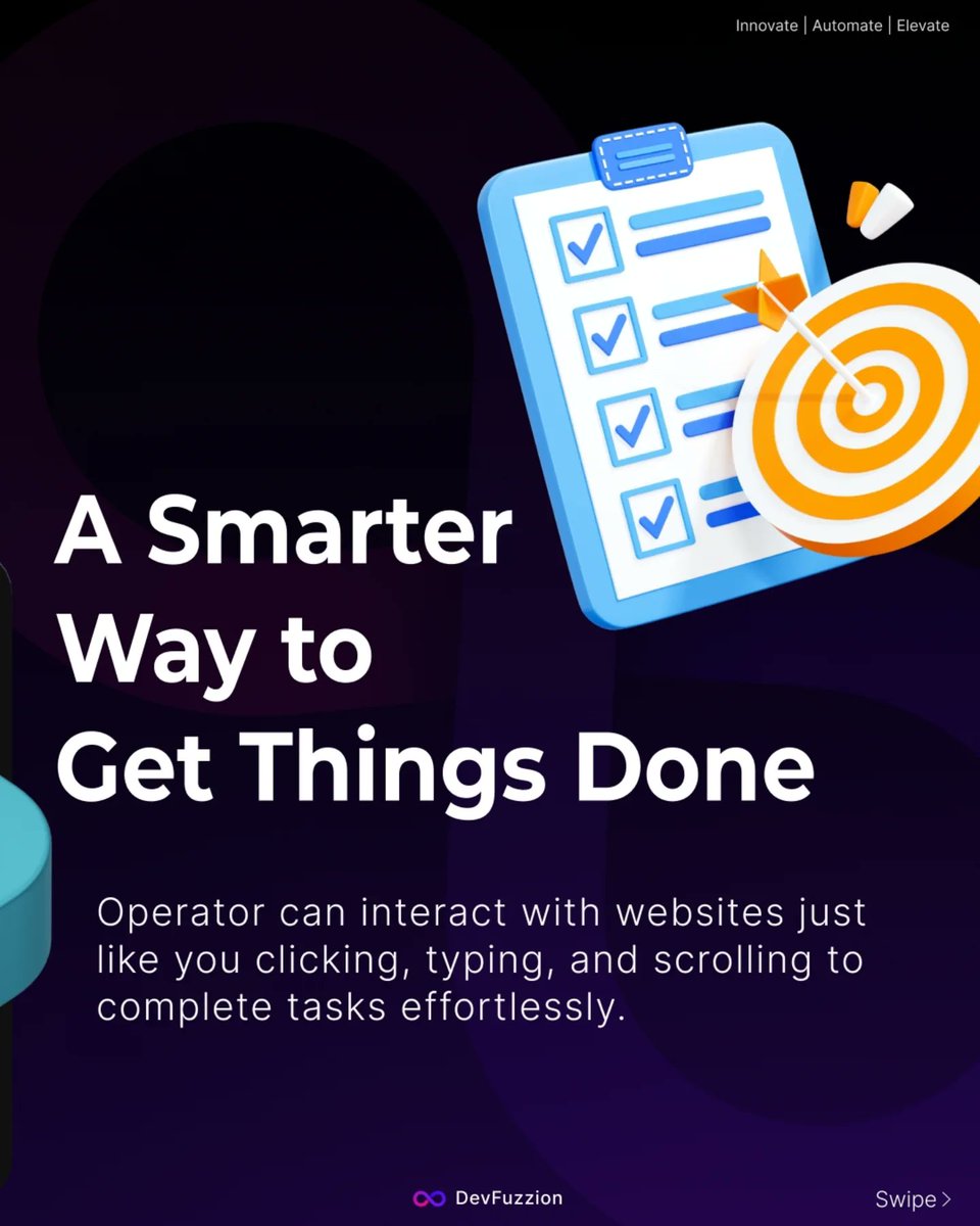 devfuzzion's tweet image. Meet OpenAi Operator: AI That Works for You!
Operator is an AI agent that browses, clicks, and types for you handling tasks like form-filling and booking travel effortlessly. Now available for Pro users in the U.S.
#AI #Automation #OperatorAI #TechInnovation #chatgpt
#AIAgent