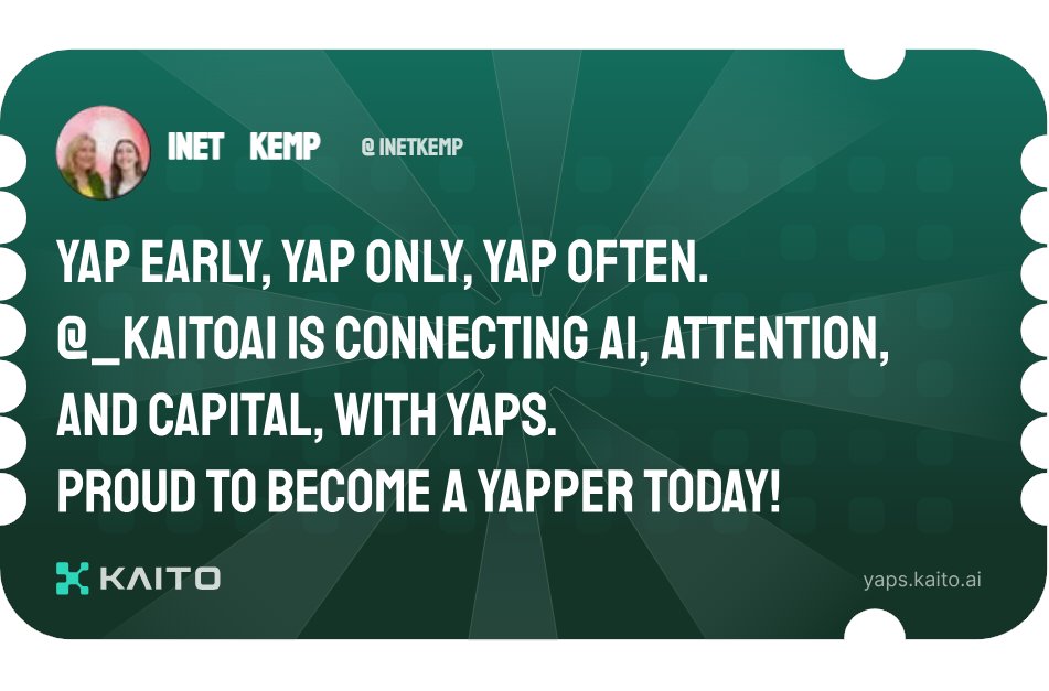 Yap early, yap only, yap often.

@_kaitoai is connecting AI, attention and capital with Yaps.

Just claimed my social card and I'm accumulating Yap points in real-time.

Claim yours 👉 yaps.kaito.ai/referral/81142…