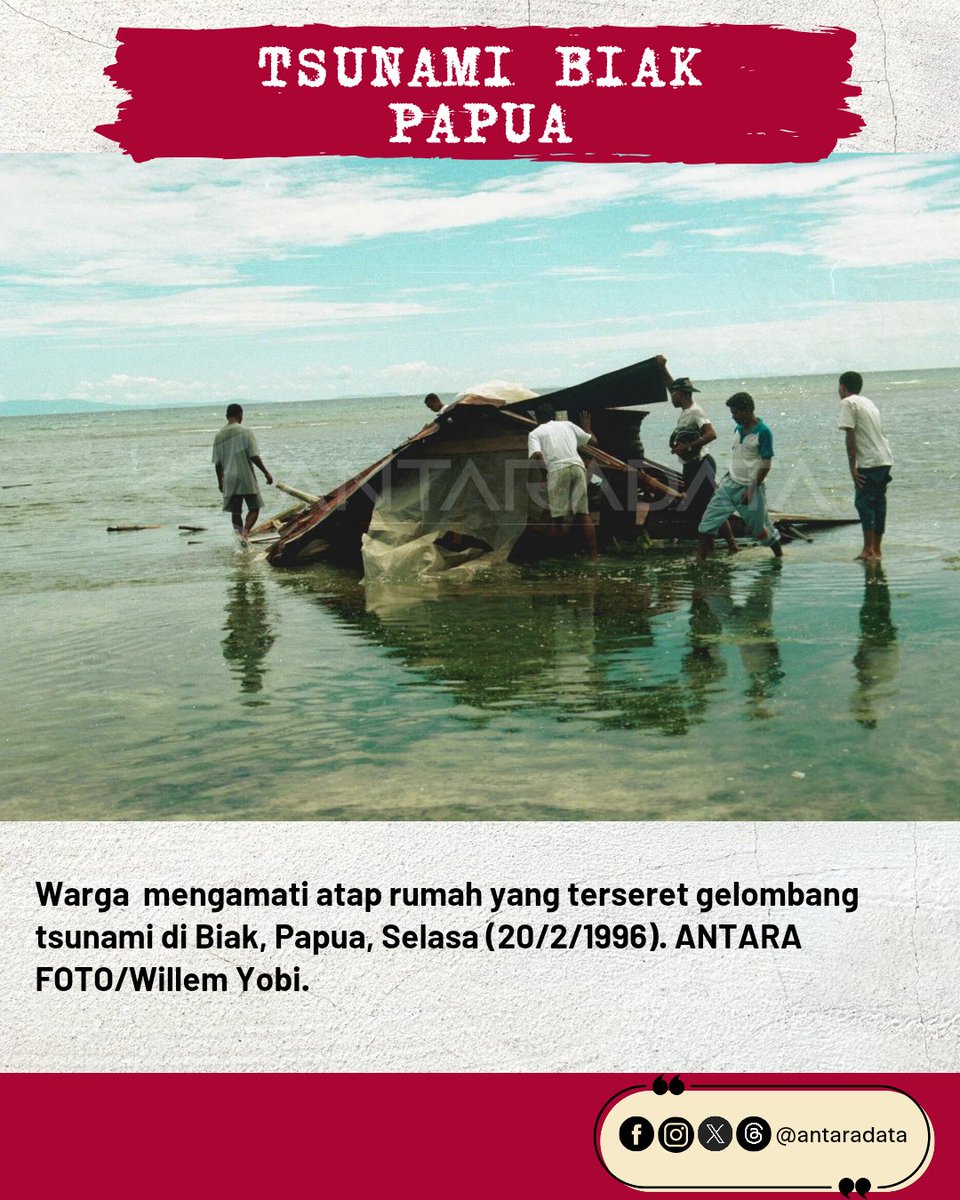 AntaraData's tweet photo. 17 Februari 1996 pukul 14.59 Waktu Indonesia Timur gempa bumi terjadi di dekat Pulau Biak, Papua. Gempa ini berkekuatan 8.2 skala richter dan intensitas Mercalli IX yang diikuti oleh gelombang tsunami.

Selengkapnya:
https://t.co/6ngBVJWEj3 https://t.co/HScjyL9aqX