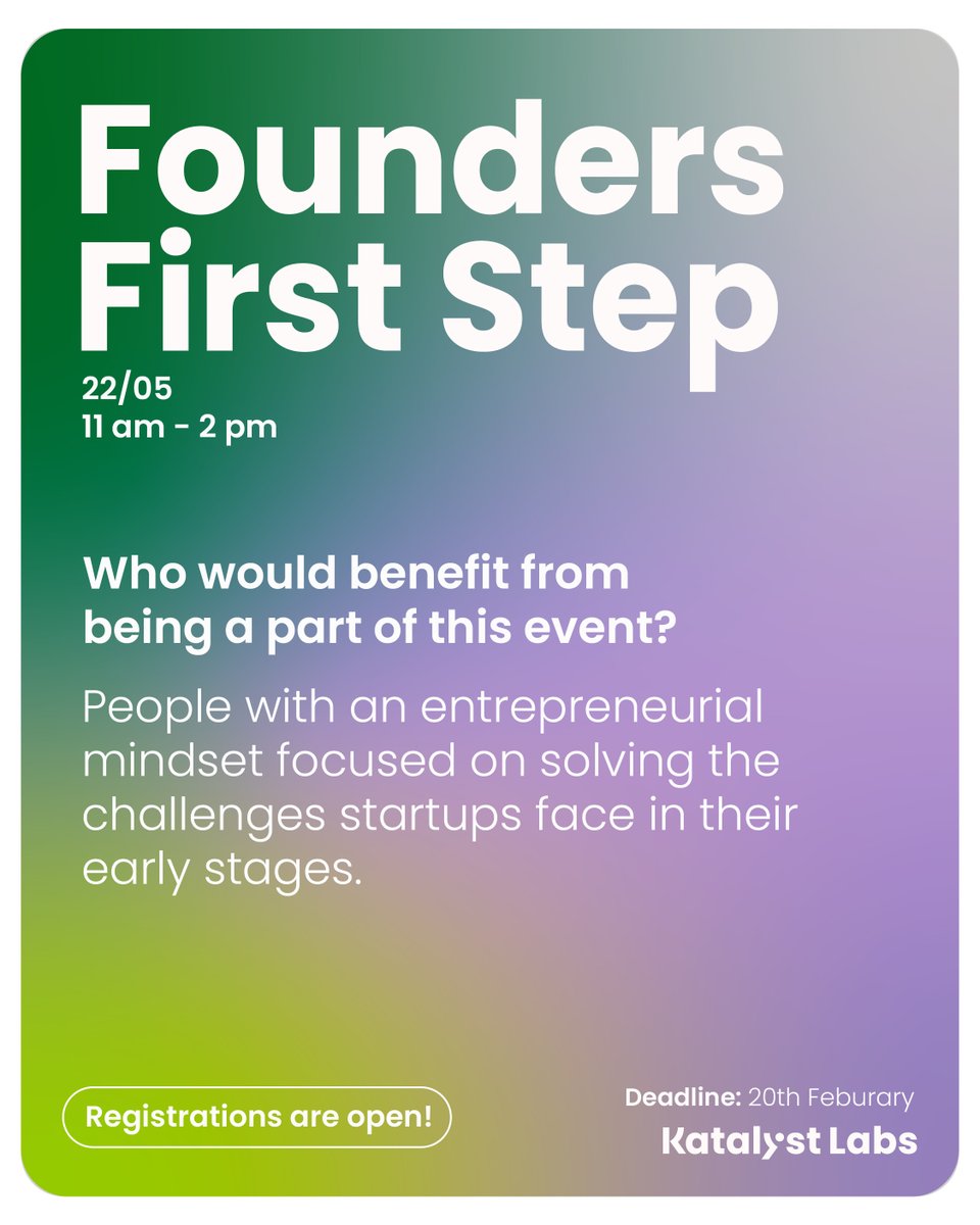 Turning an idea into a business? Step one → Join Founder's First Step and learn from founders who’ve turned their ideas into real businesses. 🚀 
 Grab your spot: bit.ly/foundersfirsts…
22nd Feb 2025 | 11 AM - 2 PM