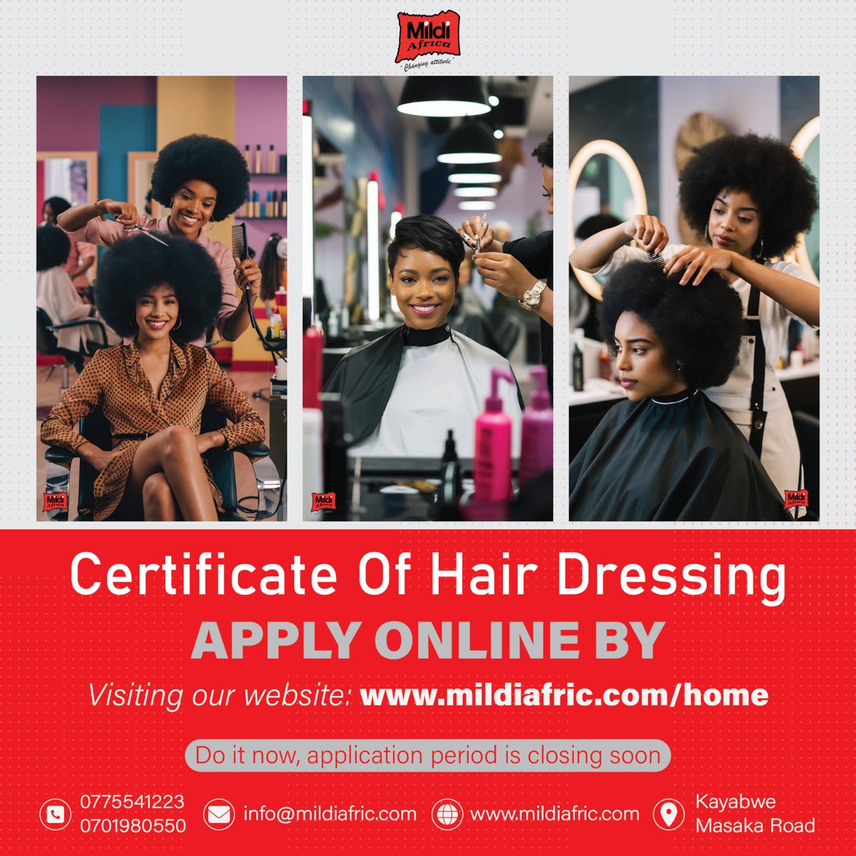 mildiafric's tweet image. At Mildi Africa Institute, we train hair dressing and give certificate at end of the course.

Apply now to learn how to do hair repairs, and hair plating of all kinds of hair.

#hairdressing #haircourse #hairtraining #MildiAfricaInstitute