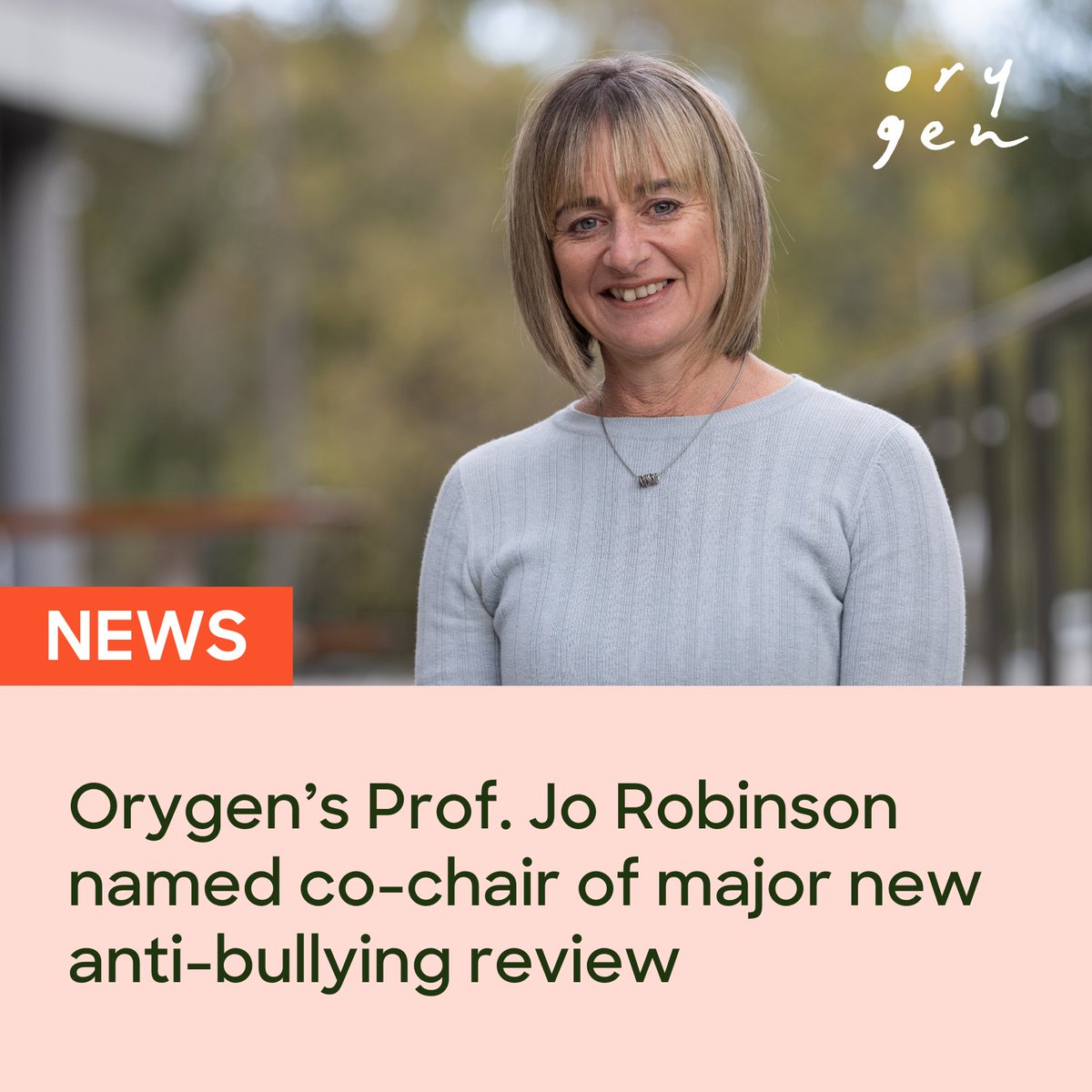 Orygen's Head of Suicide Research, Prof. Jo Robinson, has been appointed co-chair of a new Australian government initiative to address bullying in schools.

Details: bit.ly/4b0oimL