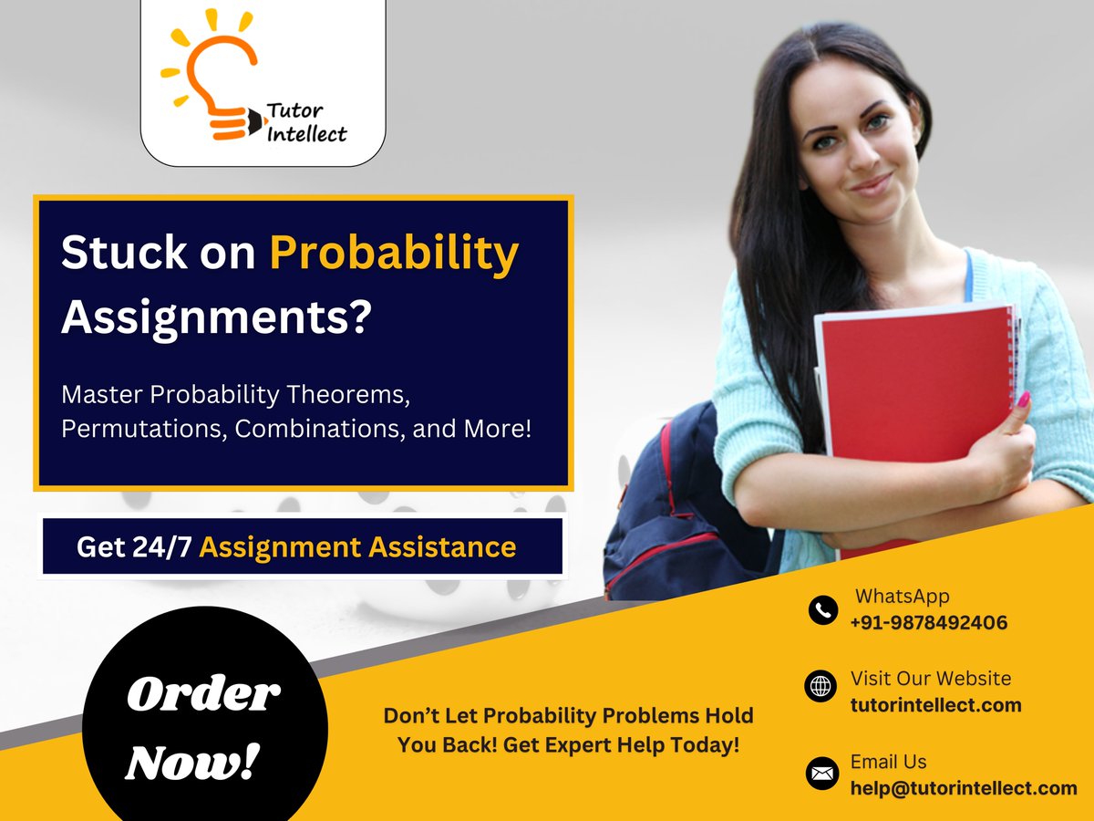 tutorintellect's tweet image. 🎯 Stuck on Probability Assignments? 
✅+91-9878492406
📩help@tutorintellect.com
🌐tutorintellect.com/probability-ho…

#probabilityasssignmenthelp #probabilityandstatistics #learnprobability #probabilitysampling #nonprobabilitysampling #probabilityhomeworkhelp  #probabilitytutoringhelp