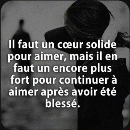 Bonjour vous 🌹

Il faut apprendre
A ne plus se laisser bercer d'illusions
C'est une mélodie
Où les notes
Peuvent être justes
Ainsi que les fausses notes
Qui font mal
Et qui résonnent
Dans le cœur
Laissant des traces
 indelibiles

❣️ Bisous du cœur et tendres câlins ❣️       Isa