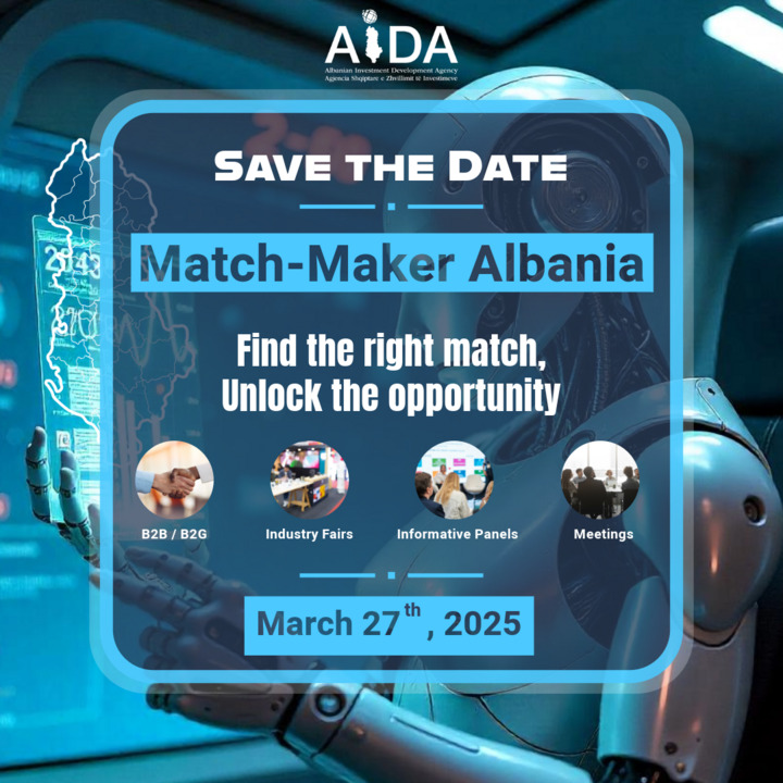 StartupsCZ's tweet image. 🔊 #MatchMaker #Albania, one-day event held in the capital city Tirana, powered by #AIDA @investinalbania, will be held in March 27.

Find the right match, unlock the opportunity 💡

#investment #development #matchmaking #decision