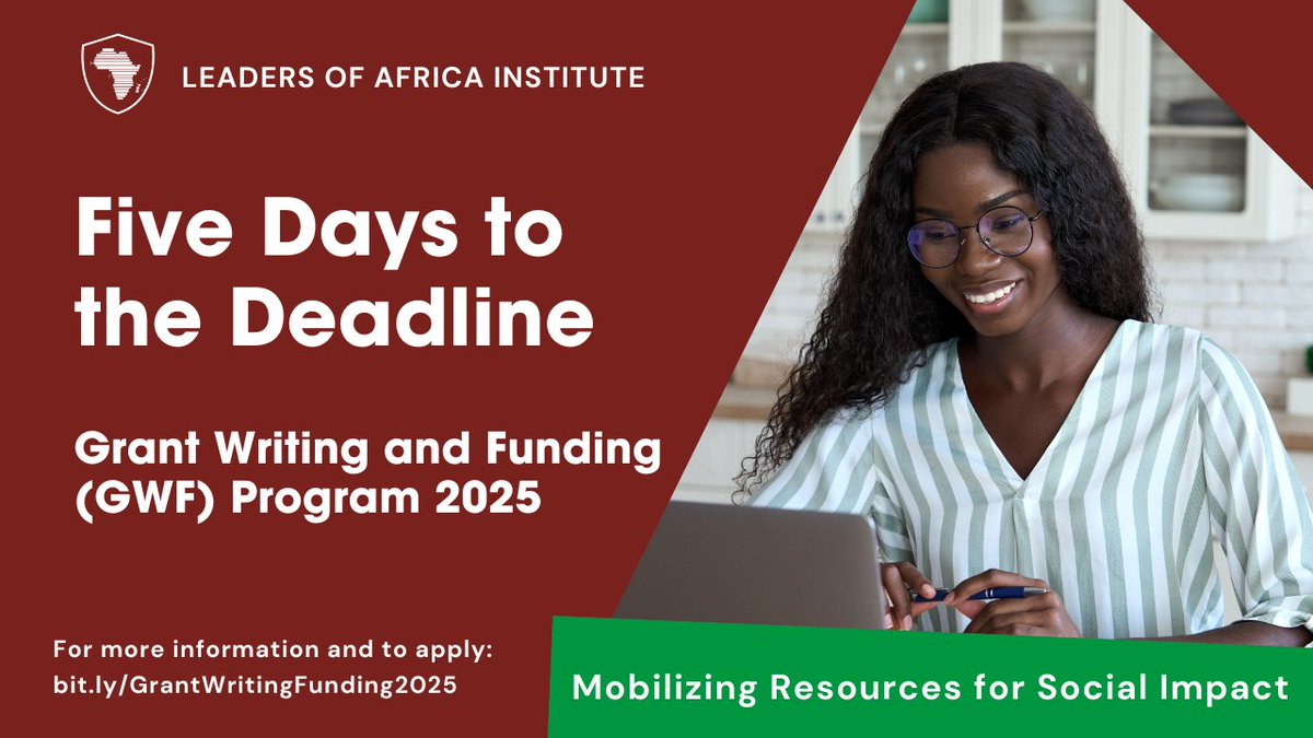 5 days until the application deadline on ⭐Friday, February 21st⭐ for the Grant Writing and Funding (GWF) Program 2025. Grant Writing Scholars craft compelling grant proposals, effectively framing their work &amp; measurable social impact.
Learn more ➡️bit.ly/GrantWritingFu… #SDGs