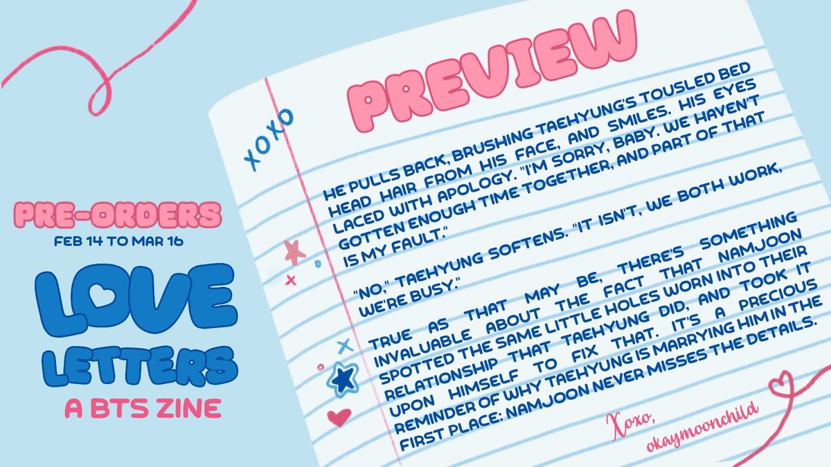 hey, i’ve got mail for you 👁️👁️💌

preorders for <a href="/loveletterzines/">LOVE LETTERS ZINE</a> are open now! if you want to read a new piece from me, and more from other phenomenal writers and artists, snag one of the bundles you like most at lovelettersbts.bigcartel.com 💞