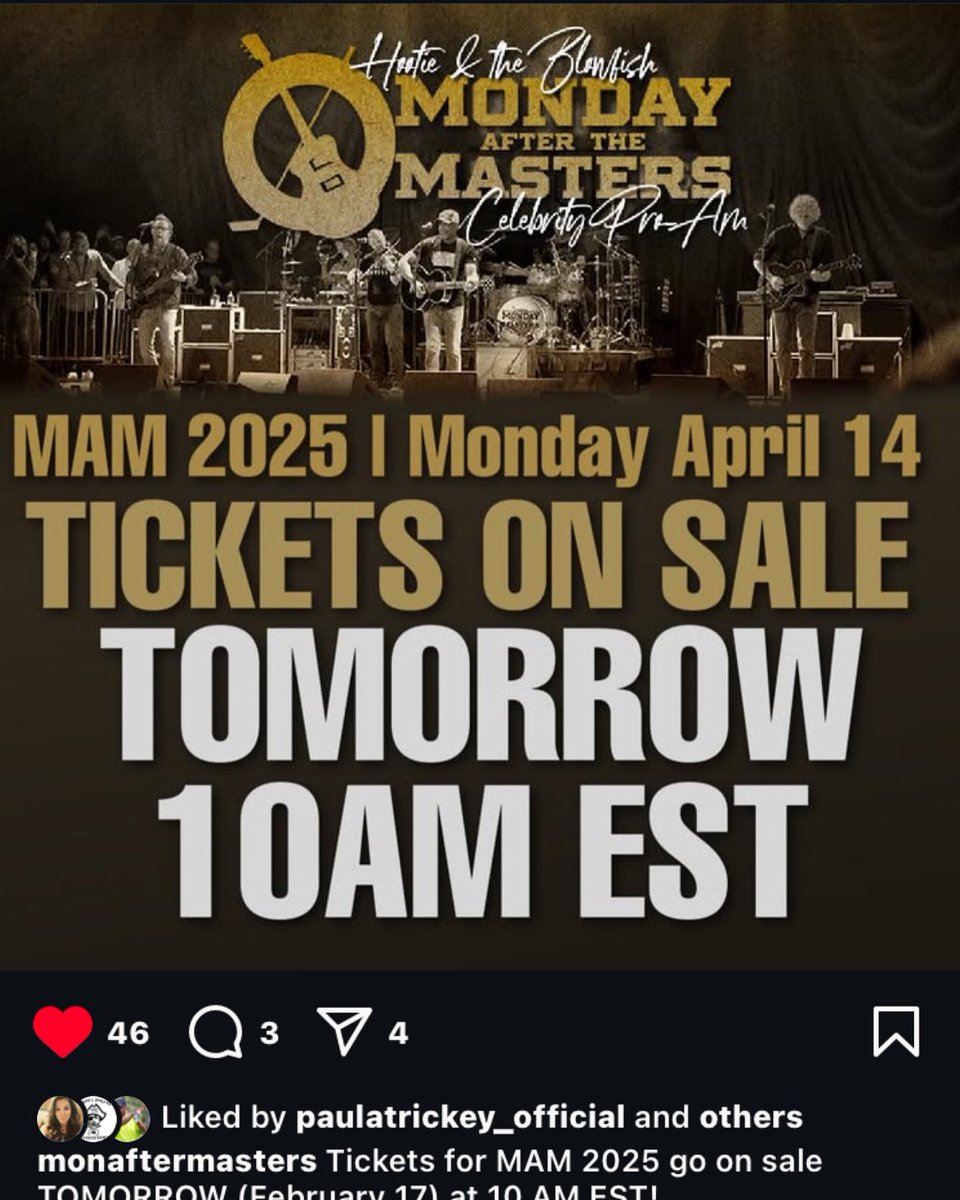 ๐๐๐๐๐ ๐๐๐๐๐๐ (@shawndrover) on Twitter photo Tickets for my fav Celebrity #Golf event <a href="/MonAfterMasters/">Monday After Masters</a> go on sale TOMORROW FEB.17 at 10AM!!! get your tickets asap as this event sells out quickly. Hope to see yโall there #MAM2025 Tickets for my fav Celebrity #Golf event <a href="/MonAfterMasters/">Monday After Masters</a> go on sale TOMORROW FEB.17 at 10AM!!! get your tickets asap as this event sells out quickly. Hope to see yโall there #MAM2025