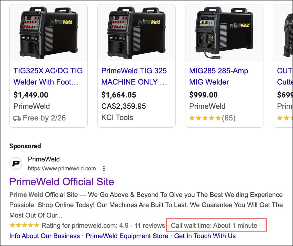 Interesting data tag in Google Search results. I assume it's been added by Google and not the business.