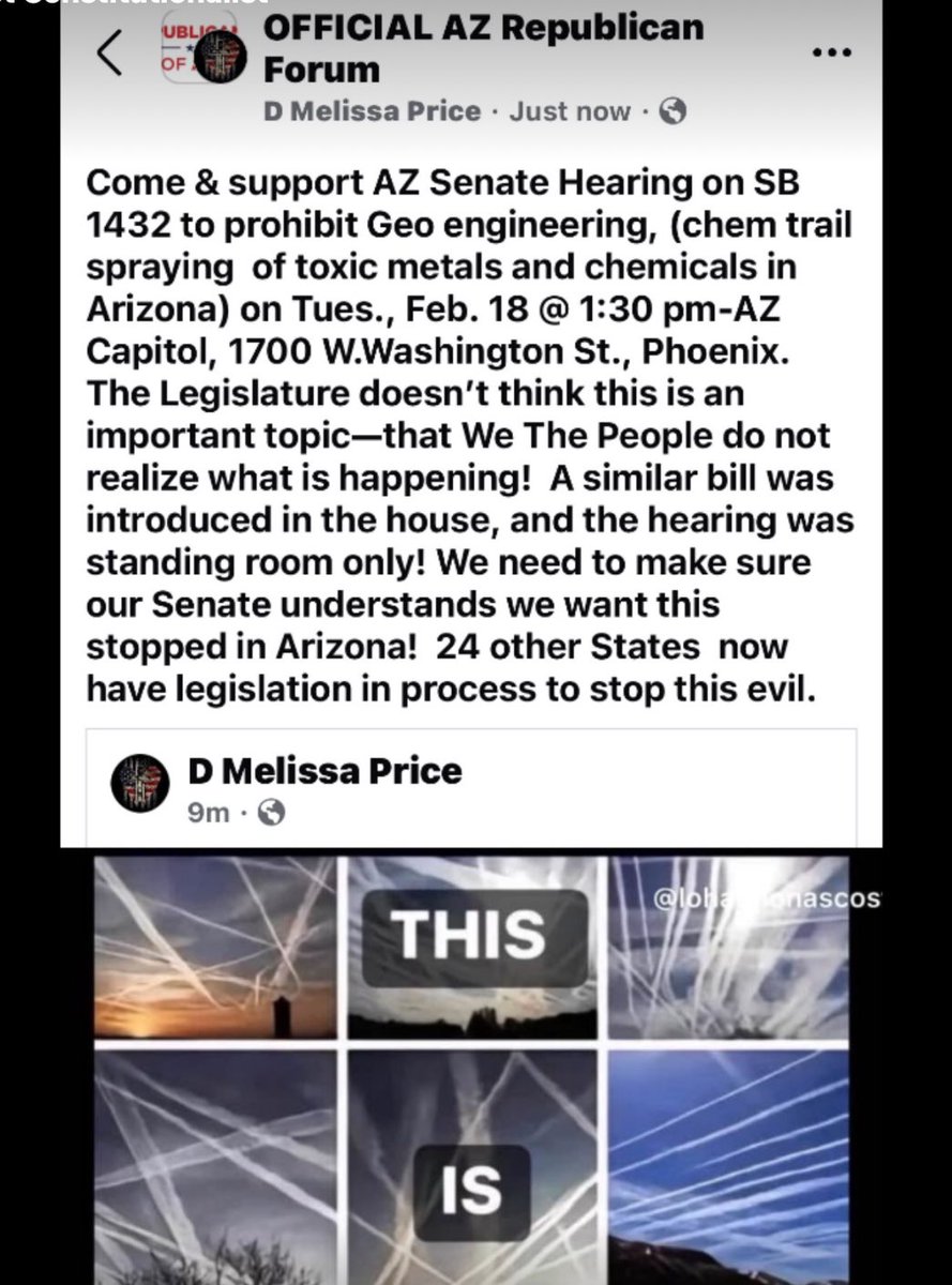 Stop geoengineering (aka solar radiation modification, stratospheric aerosol injection, “chemtrails”) in Arizona.