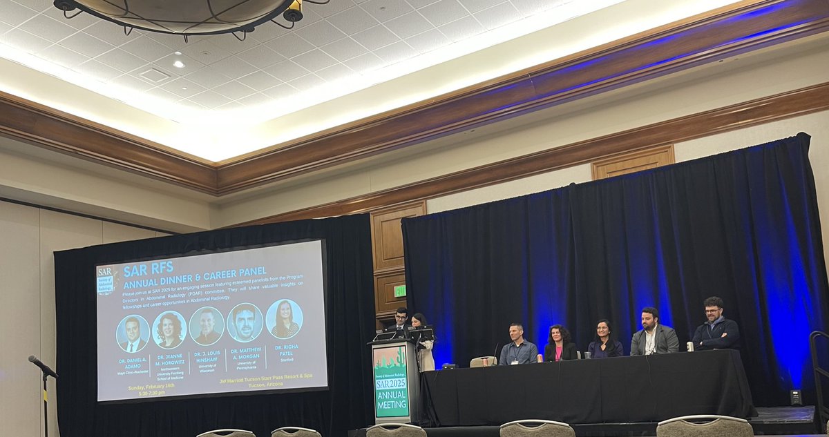 SherifRad's tweet photo. Happening now; RFS Annual Dinner &amp; Career Panel @SAR_RFS @sar_pdar  #SAR25 @RichaPatelMD @StanfordBodyRad @MayoRadiology @NURadiology https://t.co/6EUUchp6gc