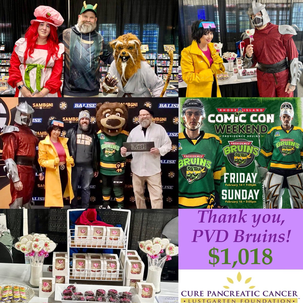 ZombieLeader1's tweet image. We’re THRILLED to announce $1,018 was raised for @lustgartenfdn at the @AHLBruins @ricomiccon @TMNT Weekend!  Couldn’t attend?  Donate here:  events.lustgarten.org/fundraiser/429….💜 @RIMonthly @wpri12 @Studio10WJAR @TheAHL @NHLBruins @TheCWProvidence  @GlobeMetro @RINewsToday #ri #ahl #pvd