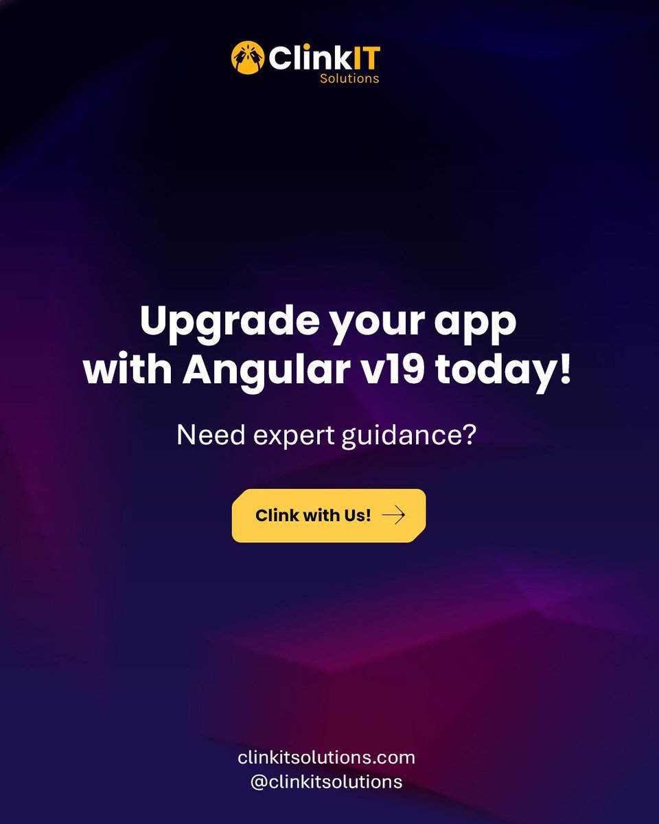 ClinkITph's tweet image. #Angular19 is HERE! What’s new?
✅ Signal-based reactivity for better state management
✅ Faster hydration improvements for SSR
✅ Experimental view transitions API 
#Angular19 #TypeScript #IT #Coding #Developers #WebDev #Programming #WebDevelopment #SoftwareDeveloper #TechNews