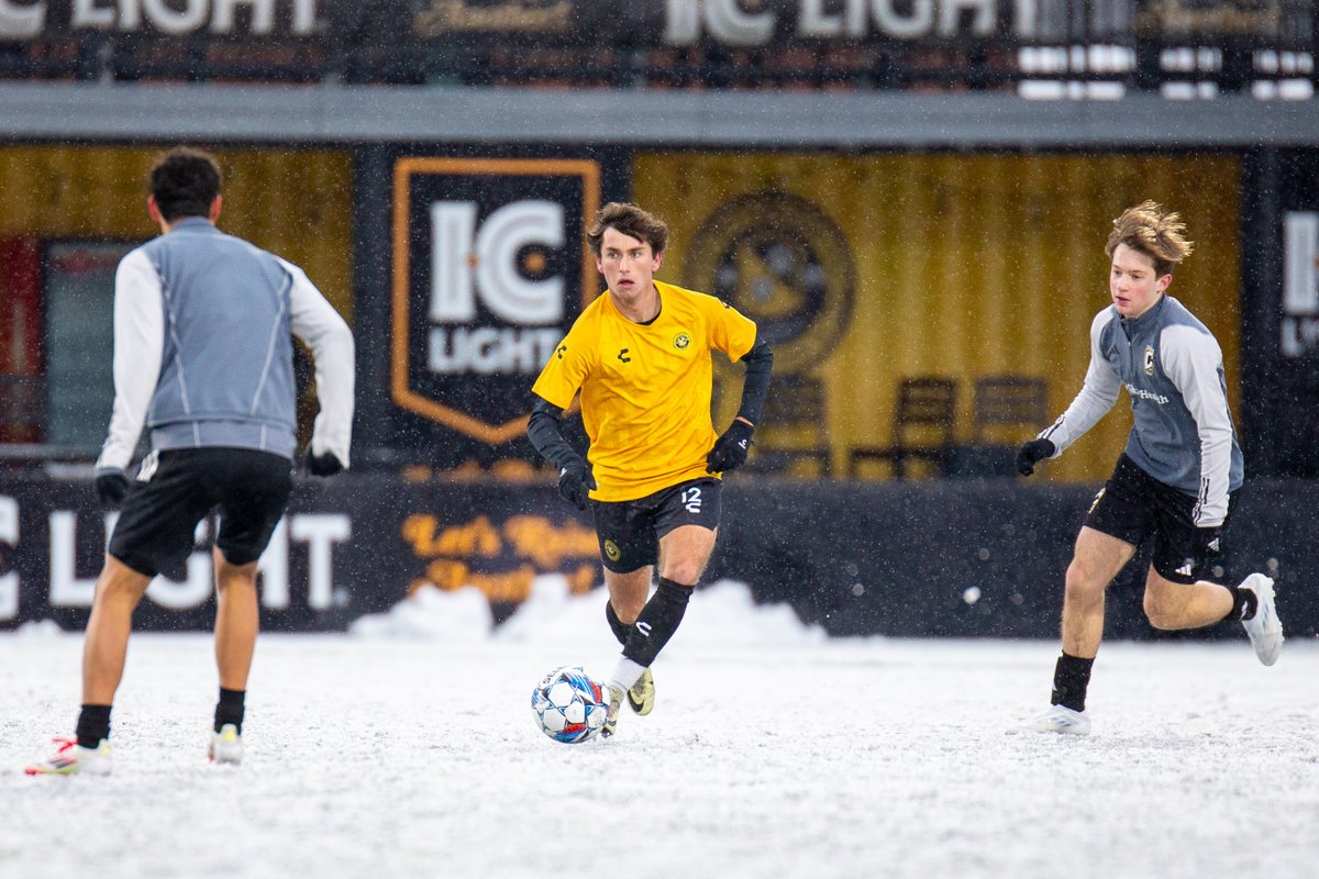 Snowy conditions at <a href="/highmarkstadium/">Highmark Stadium</a> where the <a href="/RiverhoundsSC/">Pittsburgh Riverhounds SC</a> get a 1-0 win over <a href="/ColumbusCrew2/">Columbus Crew 2</a> for their 3rd straight preseason win.