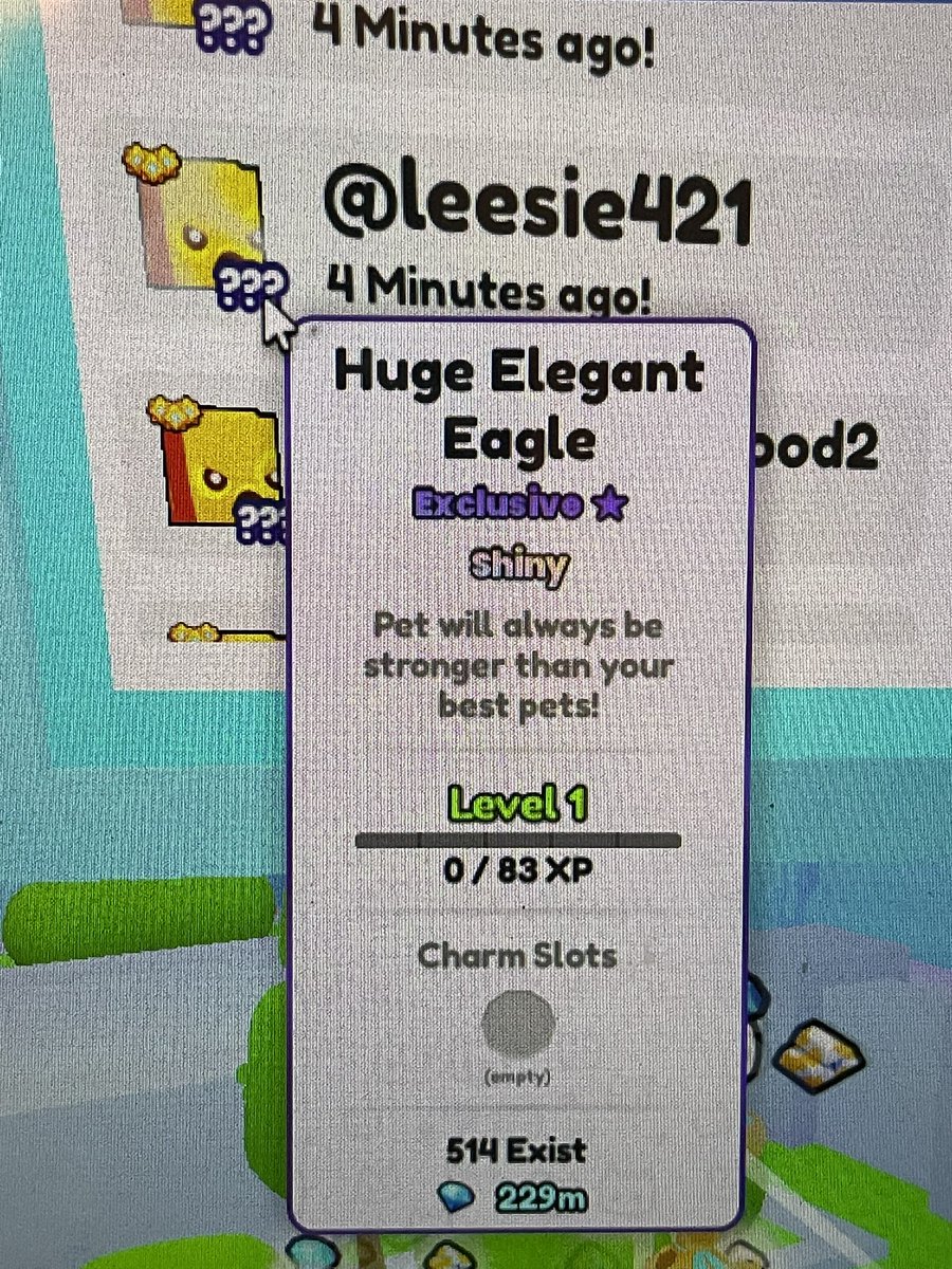 OMG WAIT WHAT!!! I actually won it off a 7% chance!!! Huge Shiny Elegant Eagle! Mind blown 🤯 
#ps99 #petsim99 #petsimulator99 #roblox