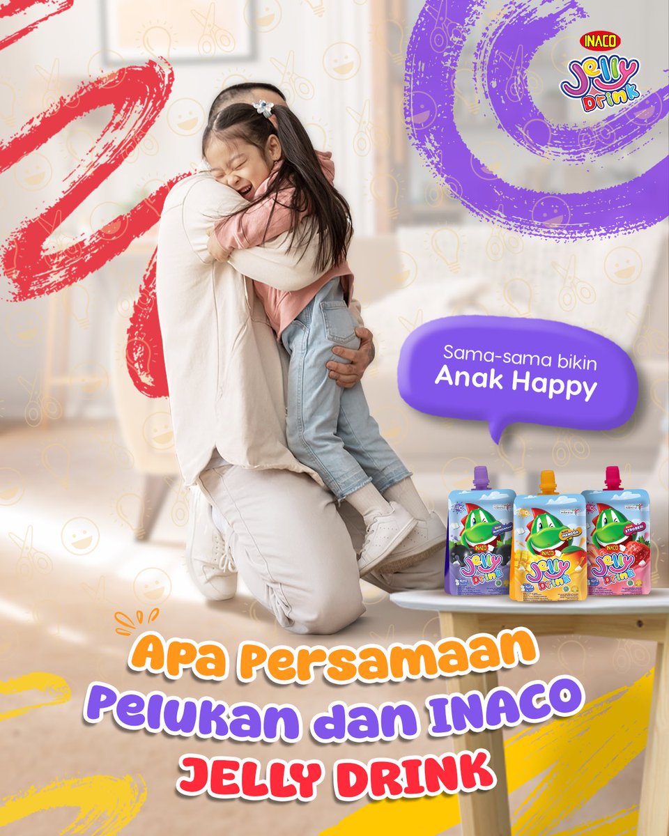 SahabatInaco's tweet photo. Bikin anak happy tuh gampang loh, moms! Cukup dengan physical touch seperti berpelukan, mood si kecil bisa langsung jadi lebih baik. 

Biar momen kebersamaan makin menyenangkan, sedia Inaco Jelly Drink di rumah ya moms! https://t.co/RoKSQ0fLCB