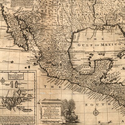 Mapa de México del año 1752. Se encuentra en las bibliotecas de la Universidad de Texas.