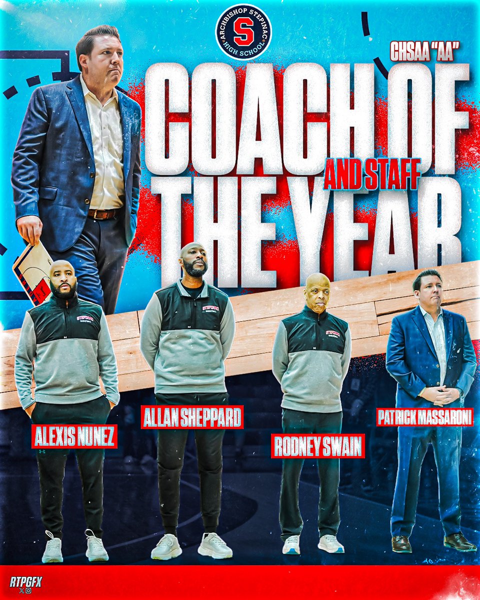 2024-2025 Season “AA” Coach of the Year - Mr. Patrick Massaroni and staff! Congratulations on the honor for the 2nd straight season! 
Edit: <a href="/rtpgfx/">RTPGFX</a> 
#Stepinac #CHSAA #NY #DefineYourFuture