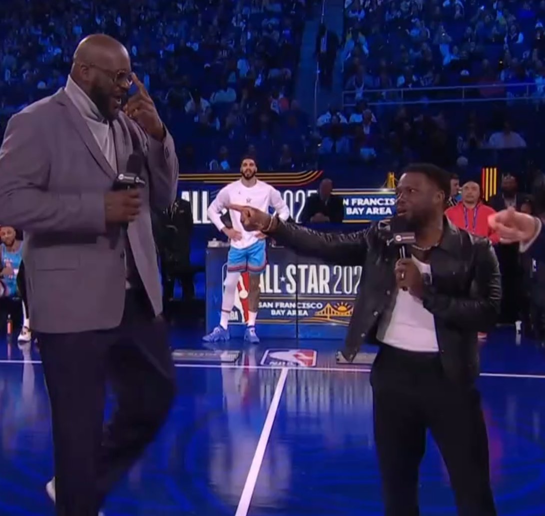tooforwon on X: Kevin Hart on TNT: Shaq. Why are you dressed like a porn  director? t.co6oLjipshiL  X