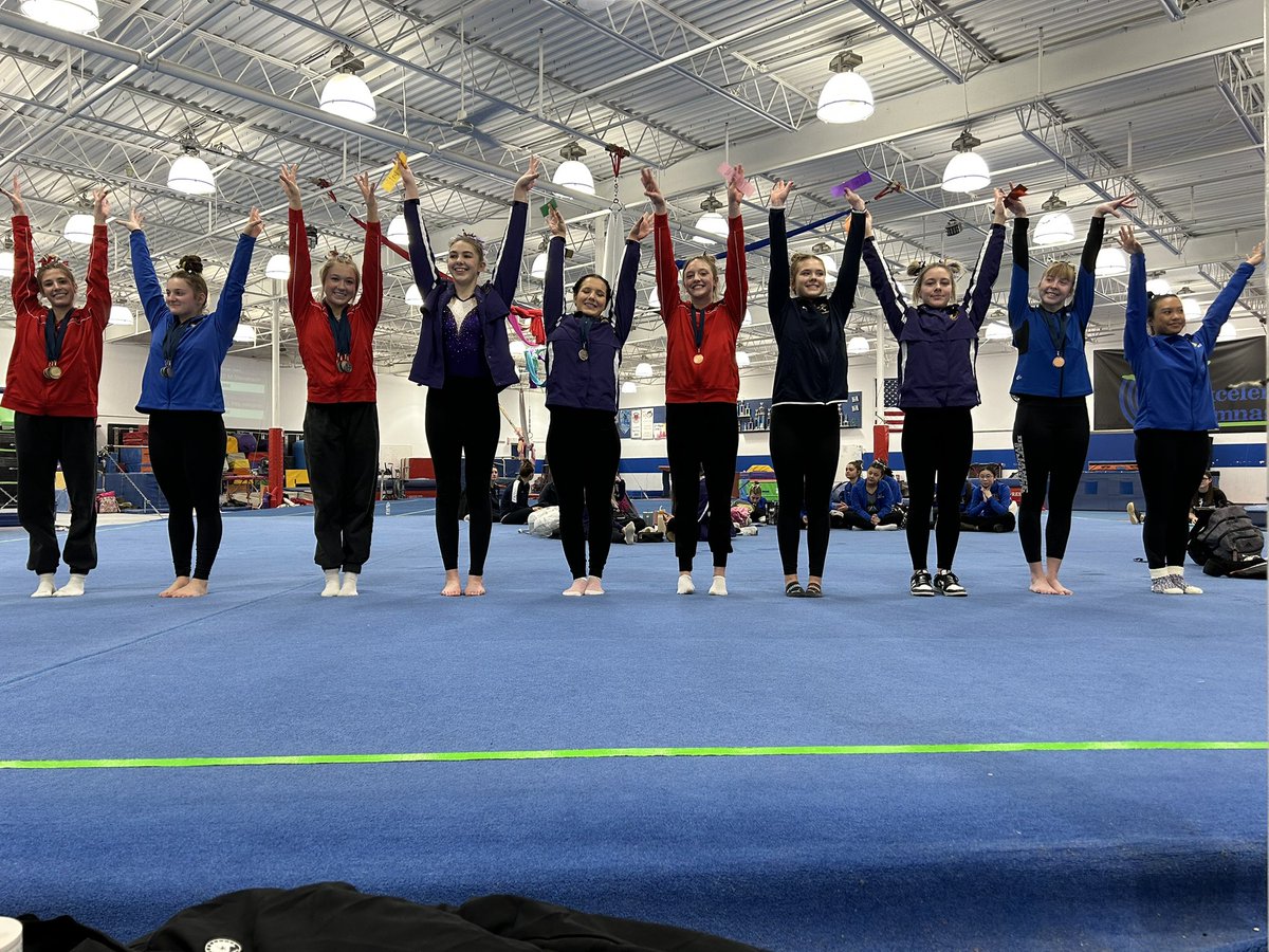 Toledo Cup Results:
2nd place team!! 
Bella- 3rd V 4th FX 6th AA
Brooke- 1st FX 2nd UB, V, 3rd AA
Mya- 1st V, UB, BB, AA 
Way to go ladies!!