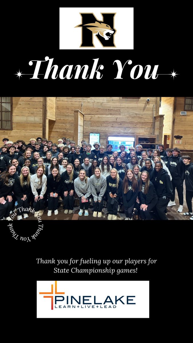 A very special thanks to Pinelake for sponsoring both the girls and guys dinner tonight at Cypress Point to get them ready for the Championship tomorrow! 🐾⚽️
