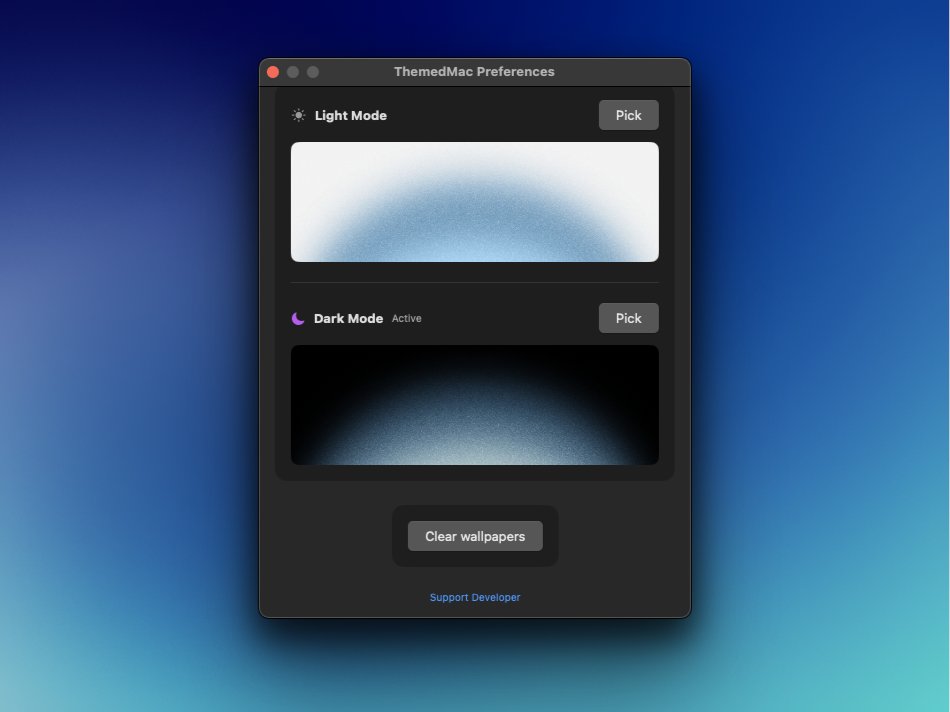 SurajCdry's tweet photo. It would be nice if our wallpaper could change with our theme. I'm working on an app that does exactly that.

It's totally free and open-source. 

Check it out here: https://t.co/WhyN1WQeAW

#buildinpublic  #ThemedMac https://t.co/8ZeEWP9KgA